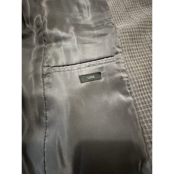 John Varvatos Blazer Sport Coat Men 40L Gray Wool Plaid Jacket Two Button USA - Picture 13 of 16